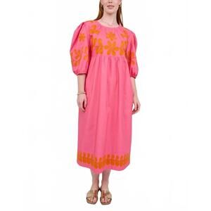 NEW UNCLE FRANK cord embroidered dress in pink